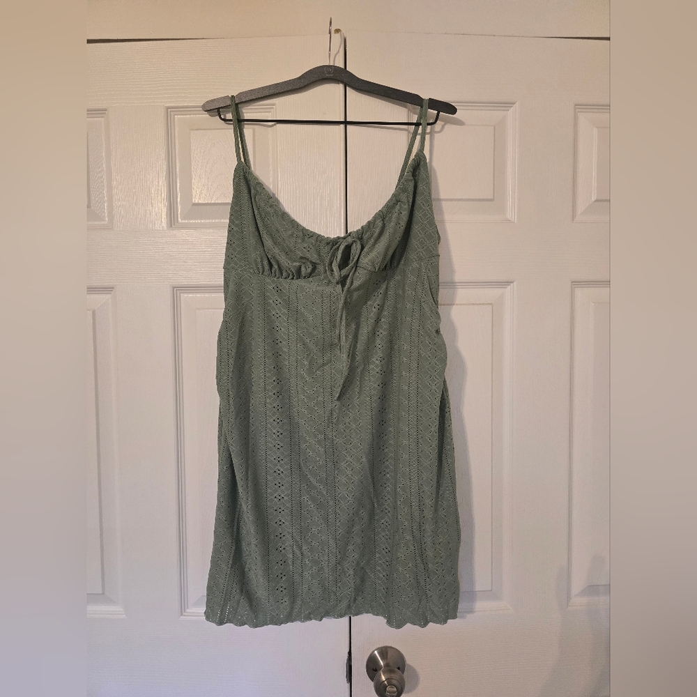 SHEIN Strapless Dress in Soft Green